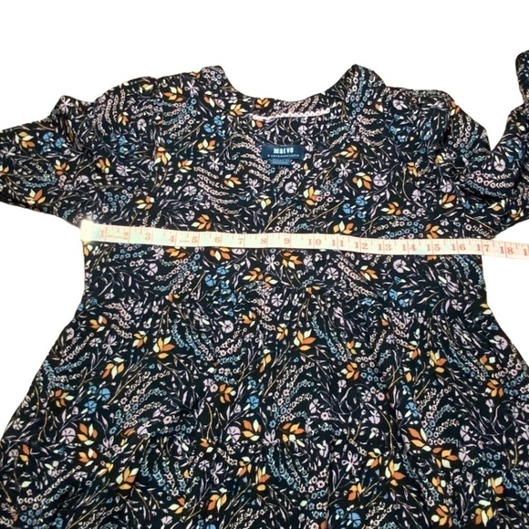 ANTHROPOLOGIE MAEVE Viscose Boho Multi Colour Floral Tiered Long Sleeve Dress S - Picture 6 of 9
